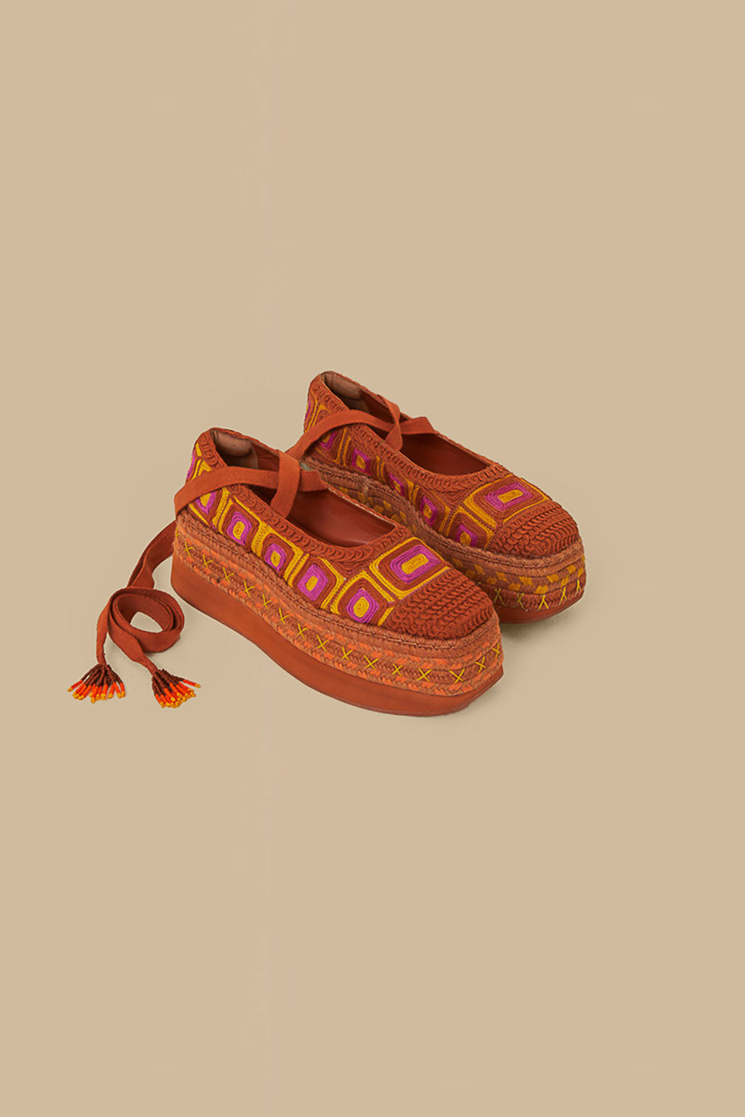 MEDIA OFF LINE_Espadrilles à plateforme - Marron