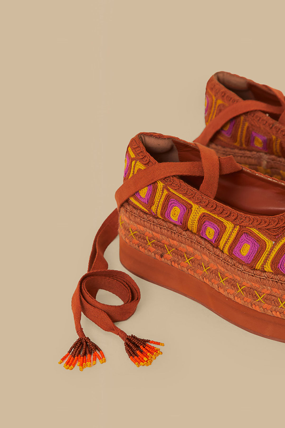 MEDIA OFF LINE_Espadrilles à plateforme - Marron