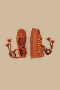 MEDIA OFF LINE_Espadrilles à plateforme - Marron