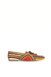 Hays Shoe en camel foncé nappa crochet