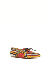 Hays Shoe en camel foncé nappa crochet