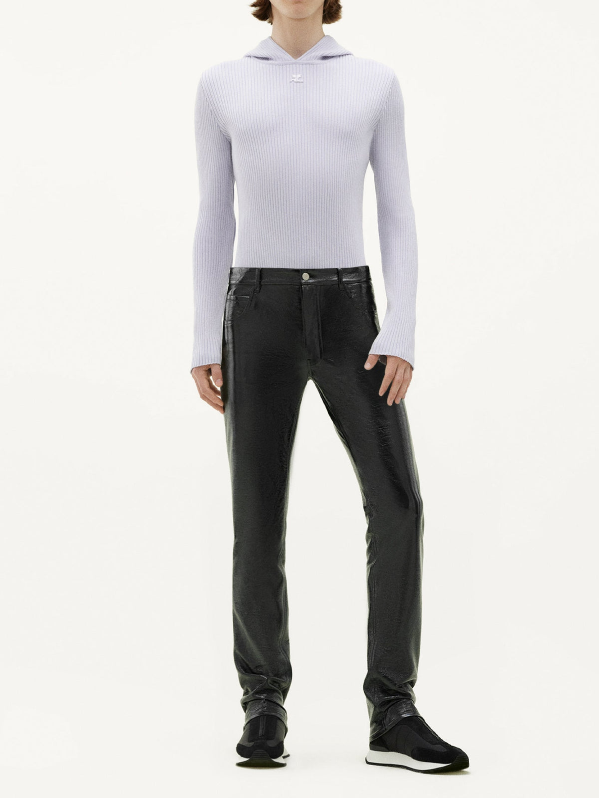 Pantalon 5 poches en vinyle - Black