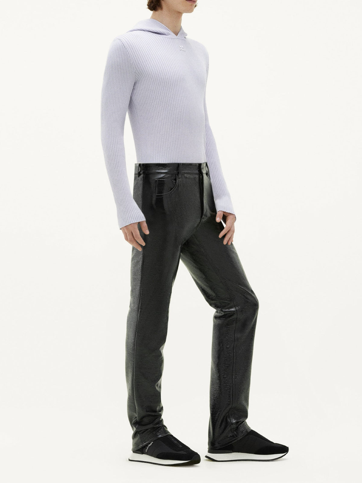 Pantalon 5 poches en vinyle - Black