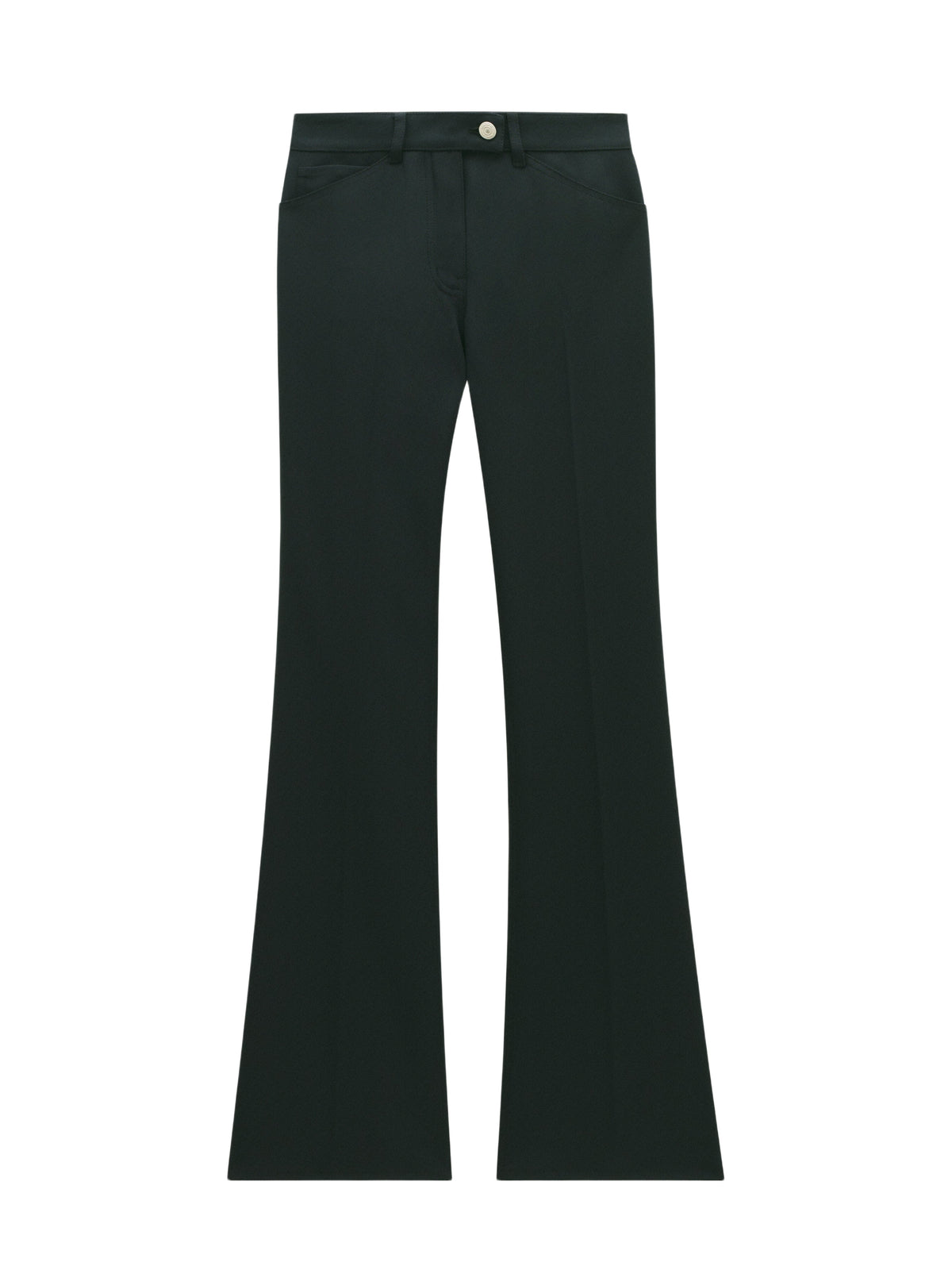 Pantalon bootcut 70's retro en sergé - Vert Fonce