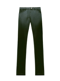 Pantalon droit en vinyle - Vert Fonce