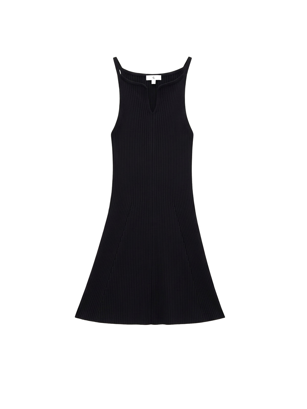 Short ribbed knit dress - Black