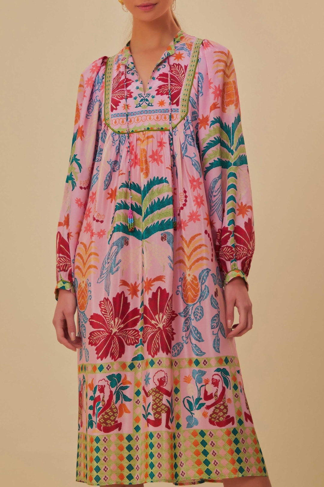 DJV_Fruits Queen Scarf Pink Robes midi - Fruits Queen Scarf Pink