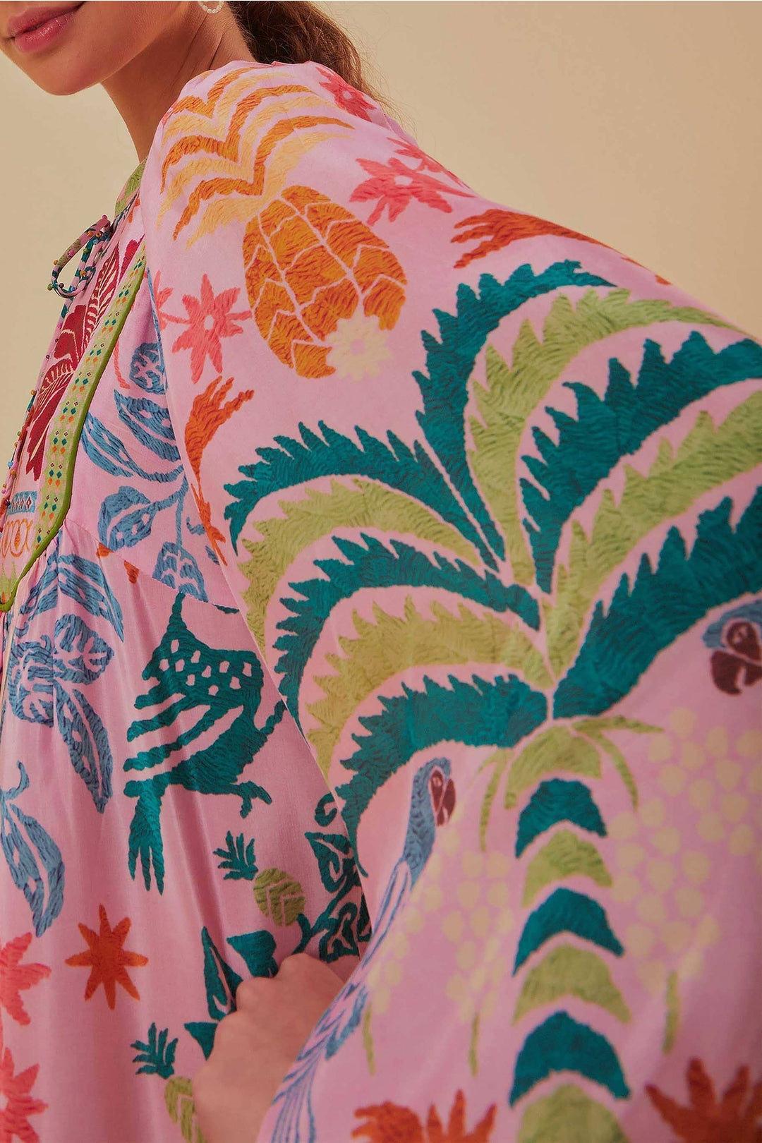 DJV_Fruits Queen Scarf Pink Robes midi - Fruits Queen Scarf Pink