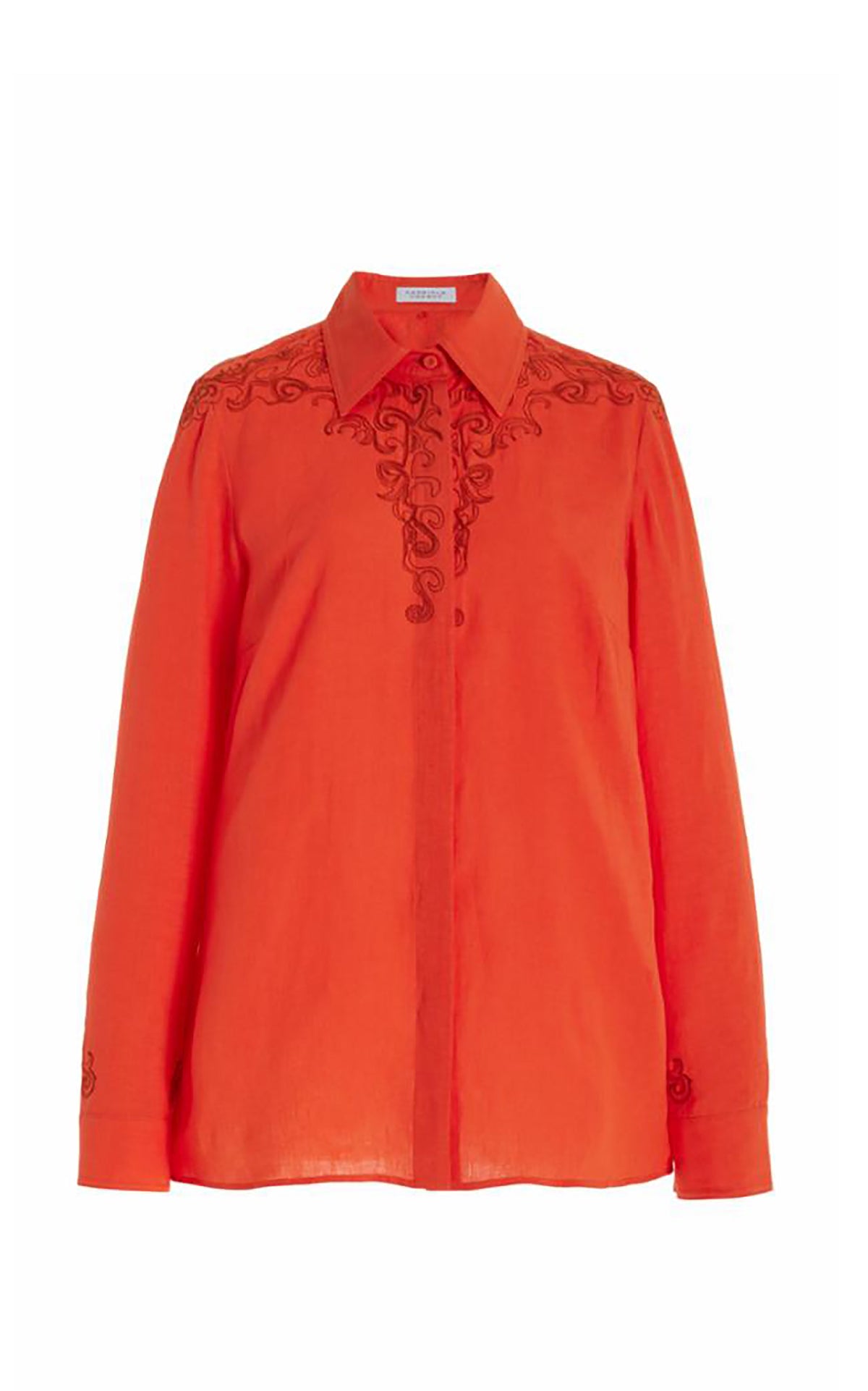 Josey Shirt en rouge clay lin d’aloès popeline de chemise