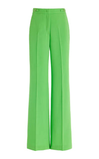 Vesta Pant en vert fluorescent sponge laine crêpe