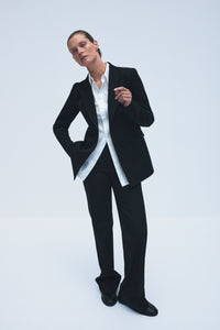 Vesta Pant en noir double face crêpe