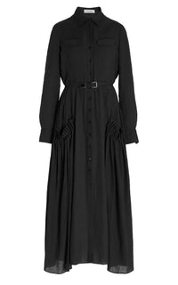 Joe Dress en anthracite lin d’aloès popeline de chemise