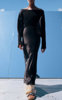 Black / Robe Gilman en soie - Black