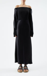 Black / Robe Gilman en soie - Black
