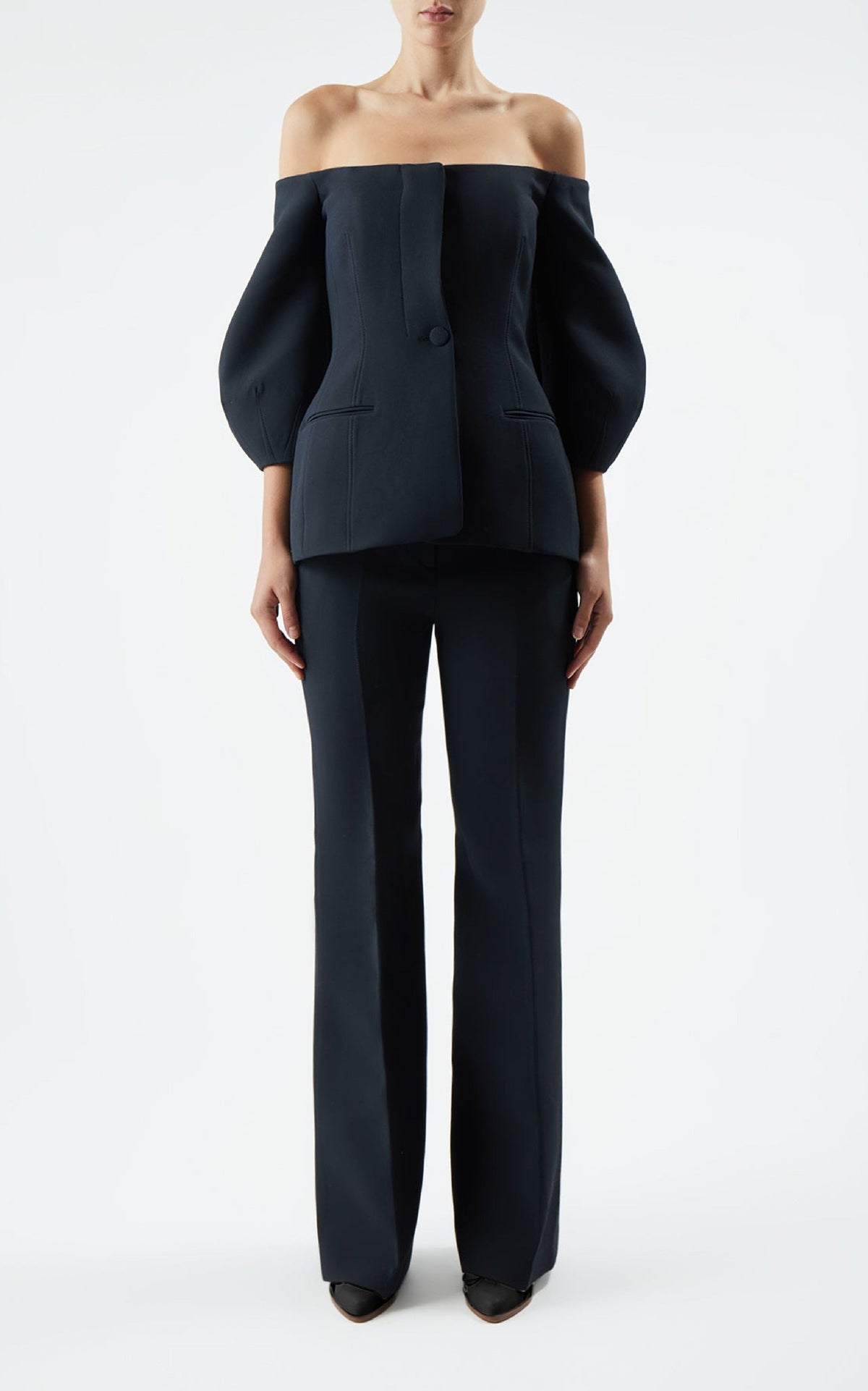 Sawyer Jacket en noir structured laine soie cady