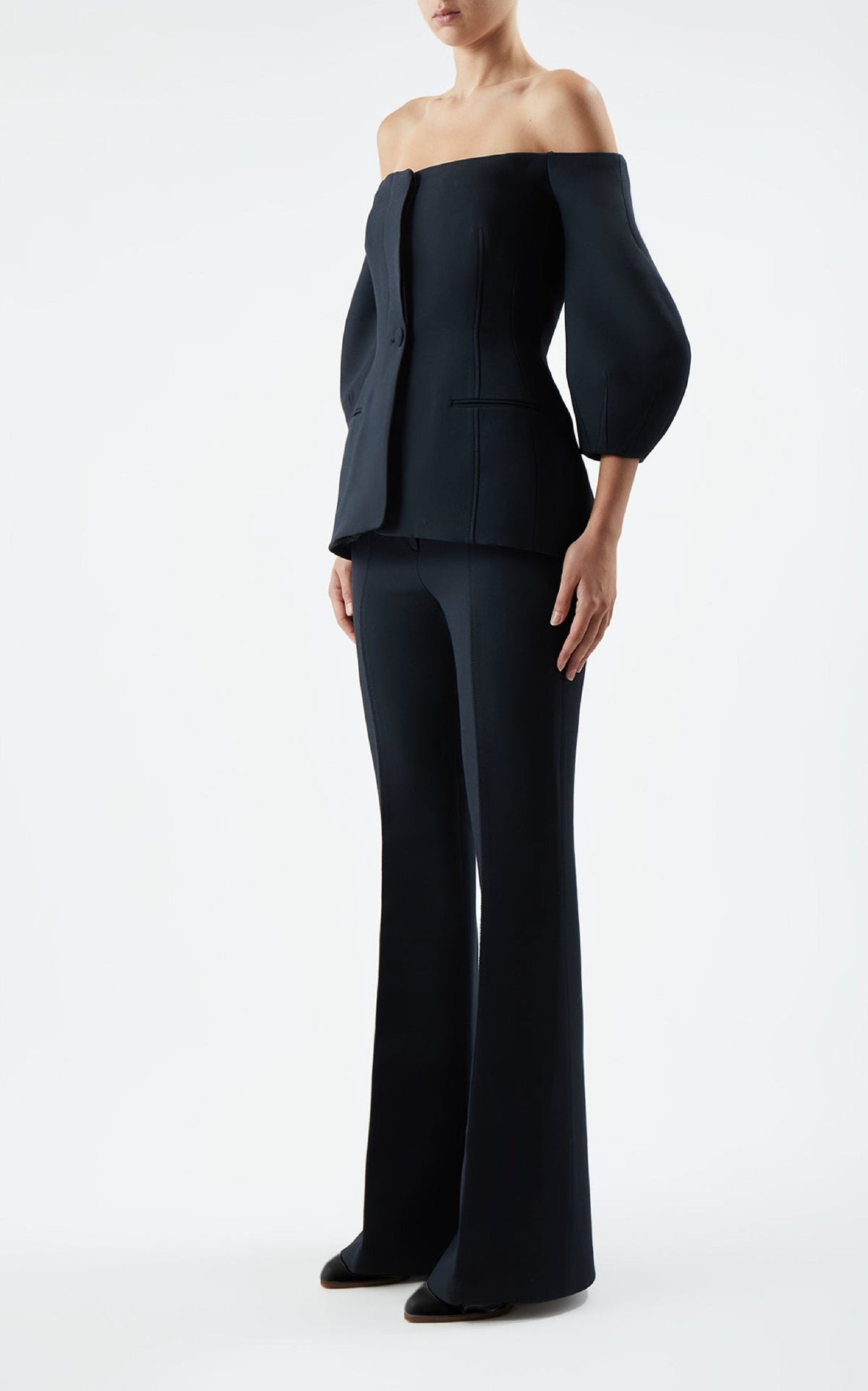Sawyer Jacket en noir structured laine soie cady