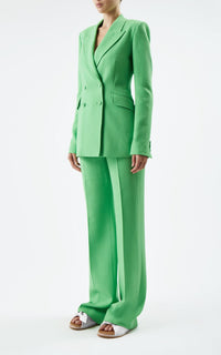 Stephanie Blazer en vert fluorescent sponge laine crêpe