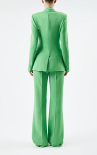 Stephanie Blazer en vert fluorescent sponge laine crêpe