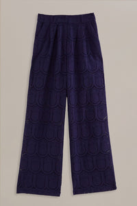 Pantalon à motif Ananas en coton - Bleu
