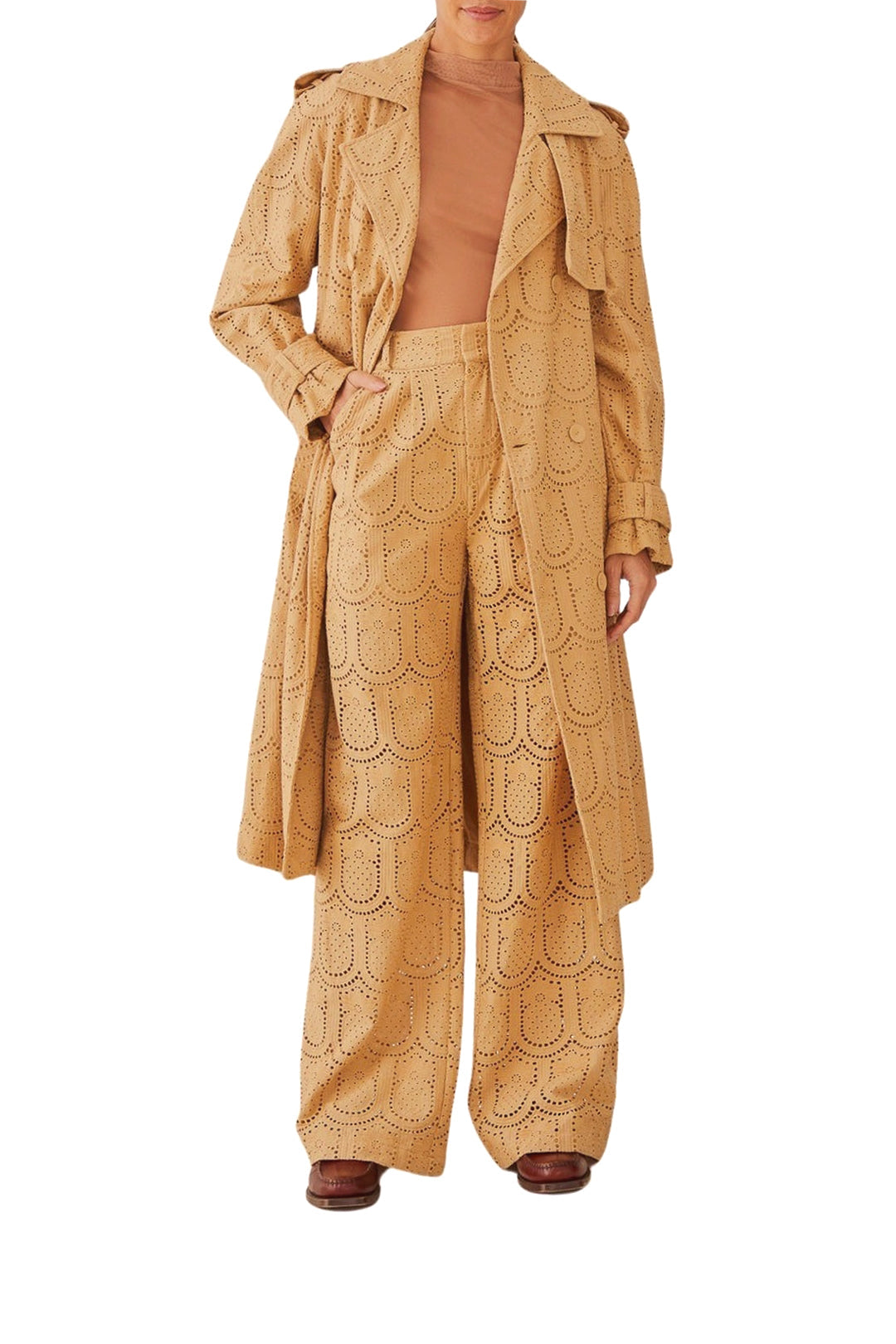 MEDIA OFF LINE_Pantalon à motif Ananas en coton - Beige