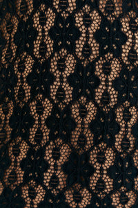 Blouse à manches longues en dentelle - Noir
