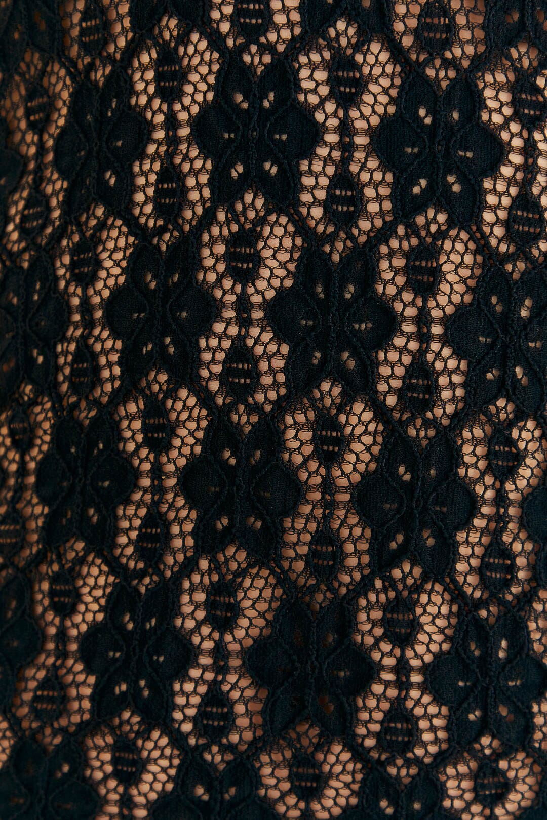 Blouse à manches longues en dentelle - Noir