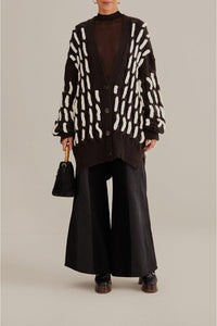 Cardigan texturé en maille - Noir