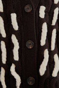Cardigan texturé en maille - Noir