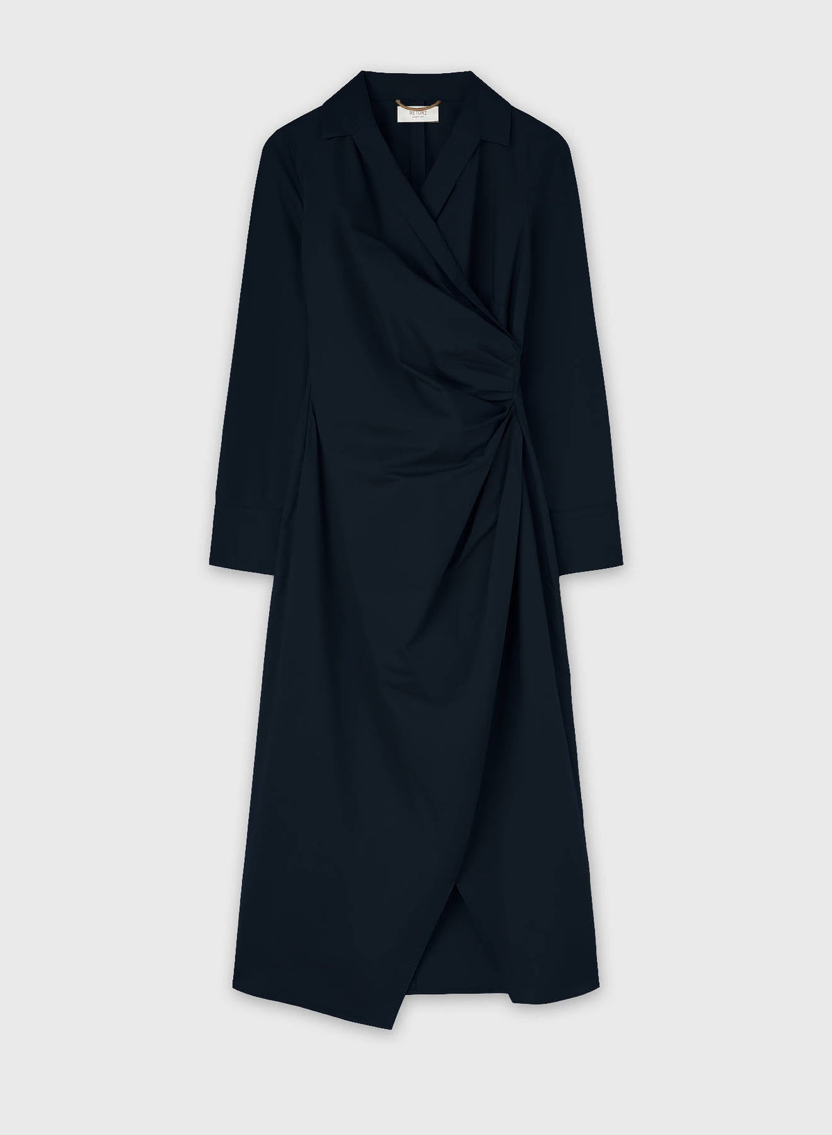 NAVY POPELINE COTTON STRETCH DRESS