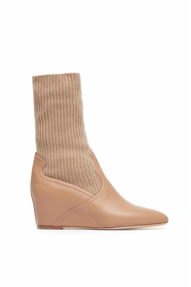 Camel / Bottines Abner 50 en cuir - Camel