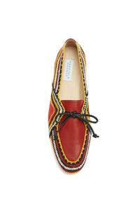 Hays Shoe en rouille multicolore nappa crochet