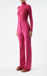 Fuchsia / Pull à col roulé Steinem en cachemire et soie - Fuchsia