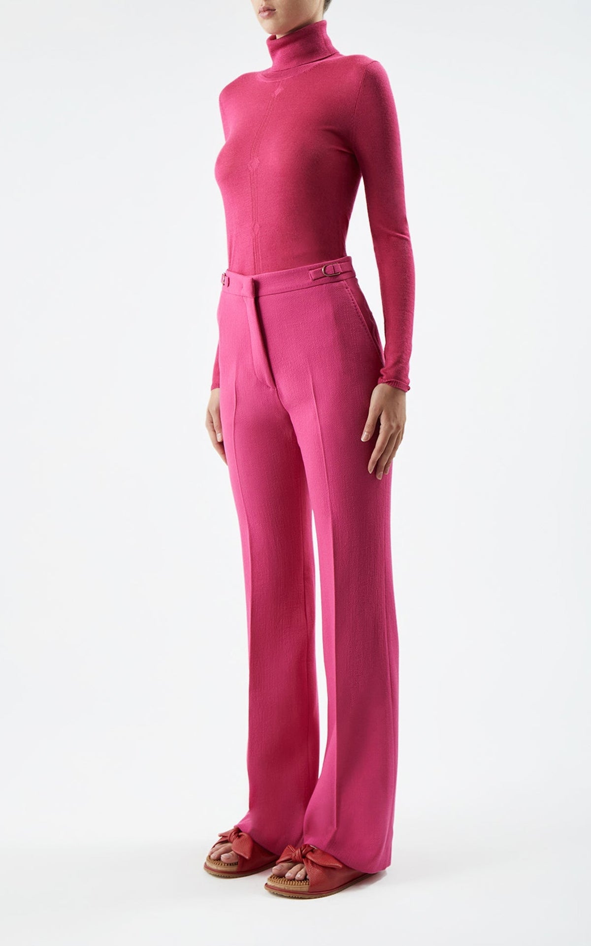 Fuchsia / Pull à col roulé Steinem en cachemire et soie - Fuchsia