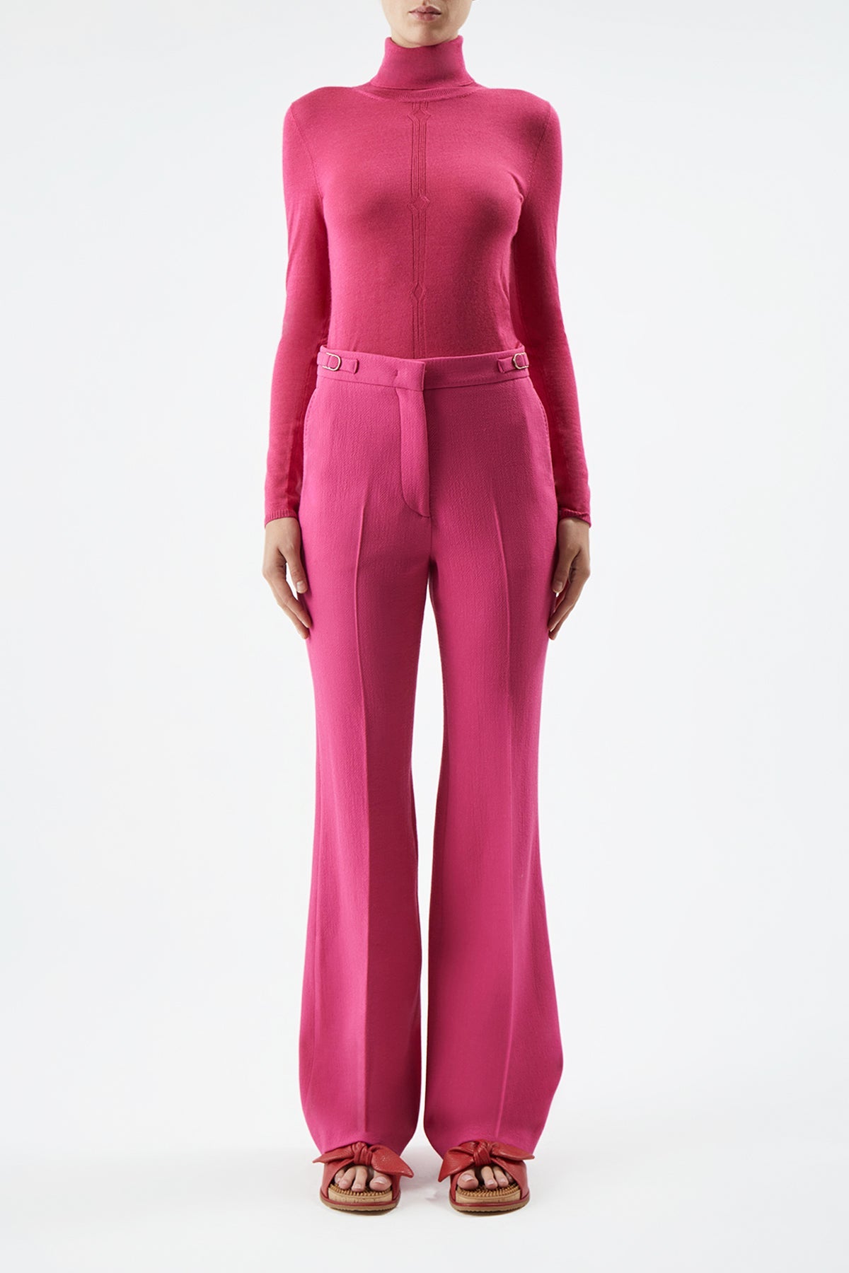 Steinem Turtleneck en fuchsia jaipur cachemire soie fil