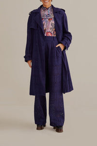 Trench-coat Pineapple à œillets en coton - Noir