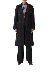 Trench-coat Pineapple à œillets en coton - Noir