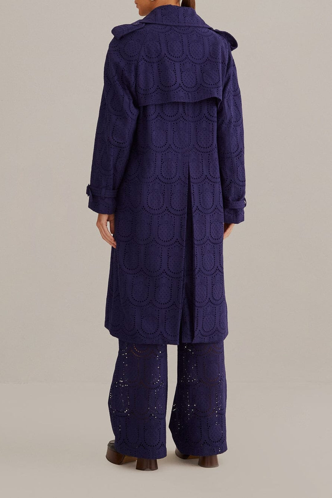 Trench-coat Pineapple à œillets en coton - Noir