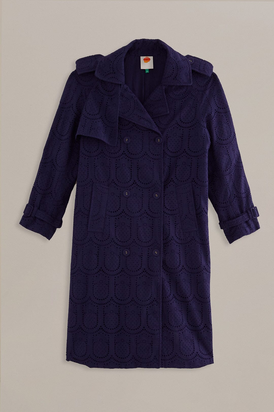 Trench-coat Pineapple à œillets en coton - Noir
