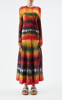 Ella Skirt en fire tie and dye soffio cachemire fil