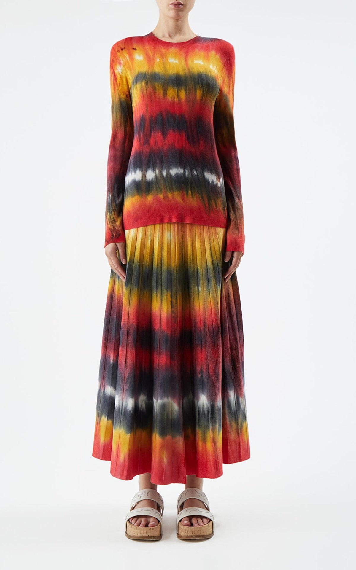 Ella Skirt en fire tie and dye soffio cachemire fil
