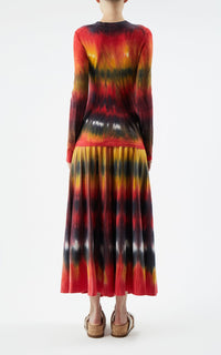 Ella Skirt en fire tie and dye soffio cachemire fil