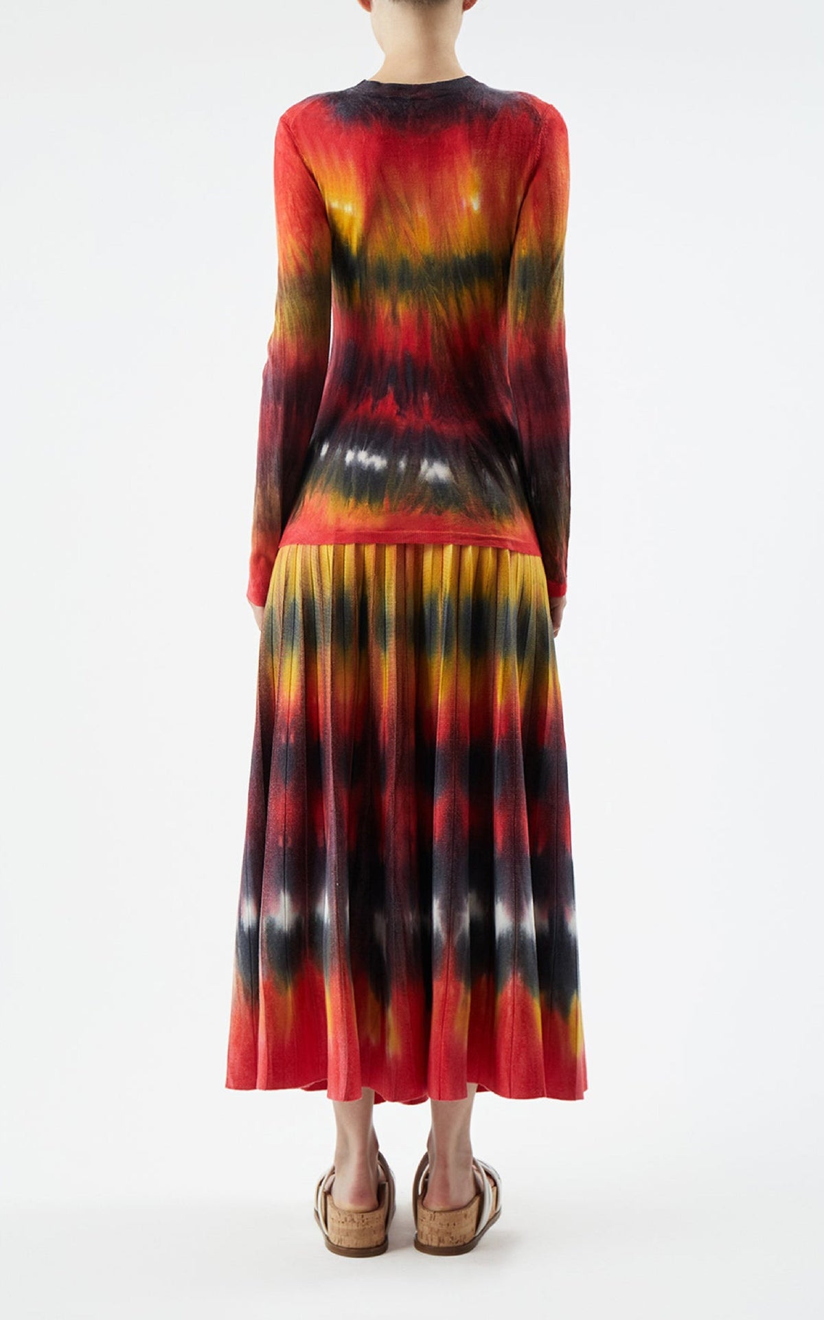 Ella Skirt en fire tie and dye soffio cachemire fil