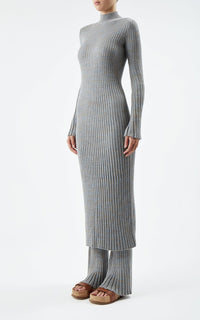 Castor Dress en bleu clair chiné soffio cachemire fil