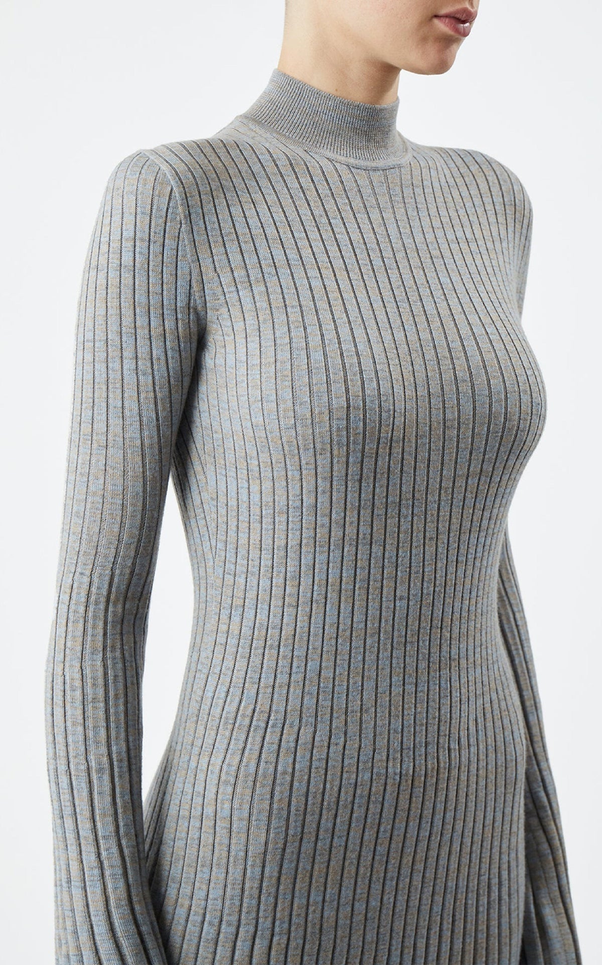 Castor Dress en bleu clair chiné soffio cachemire fil