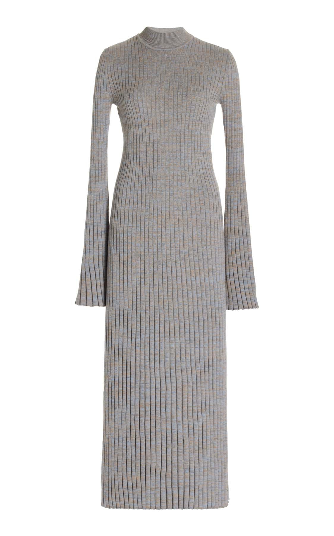 Light Blue Melange / Robe Castor en cachemire - Light Blue Melange