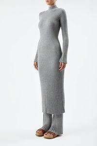 Light Blue Melange / Robe Castor en cachemire - Light Blue Melange