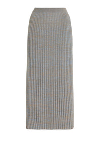 Conti Skirt en bleu clair chiné soffio cachemire fil