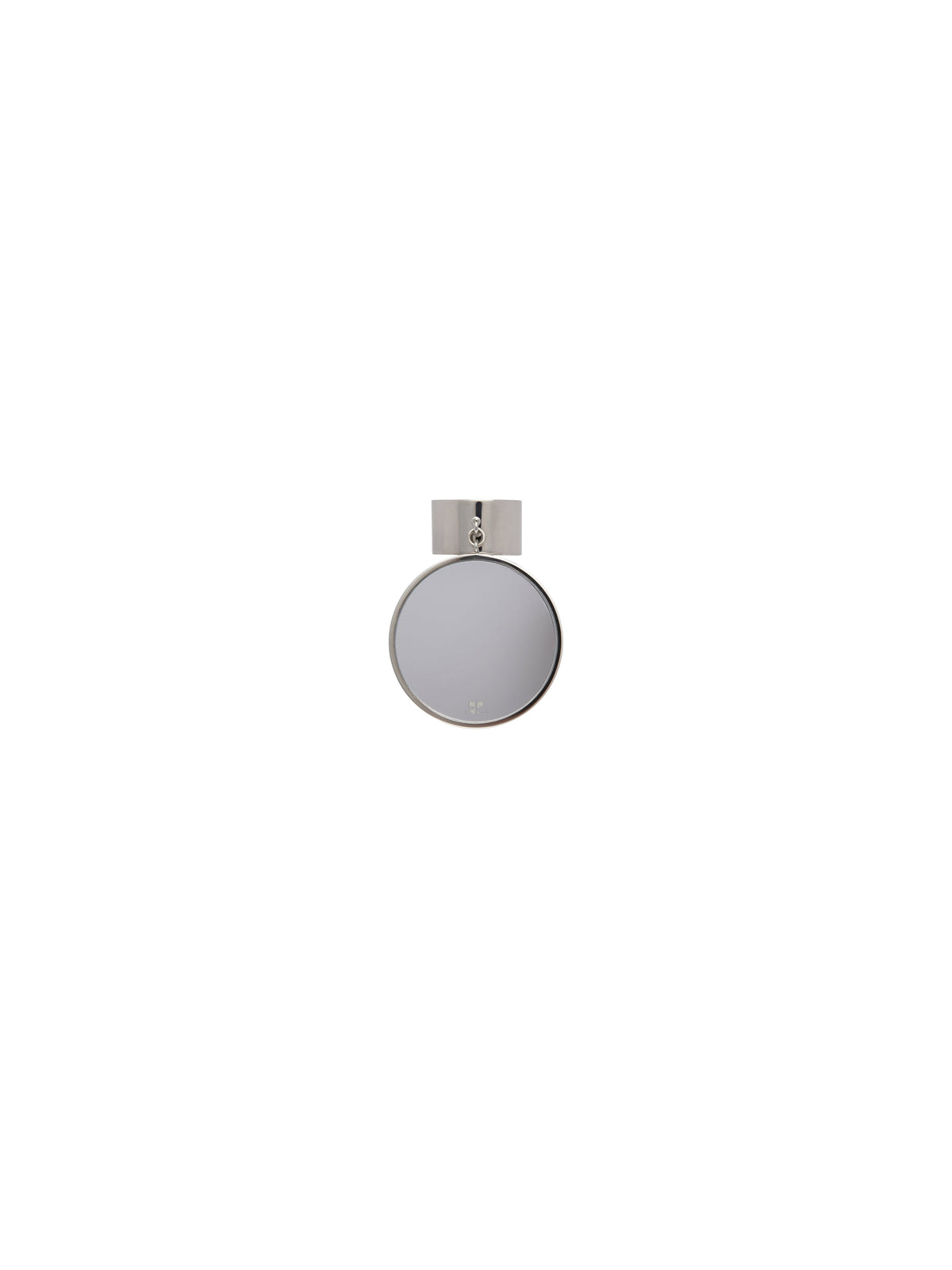 Ring with a round engraved metal mirror - Silver