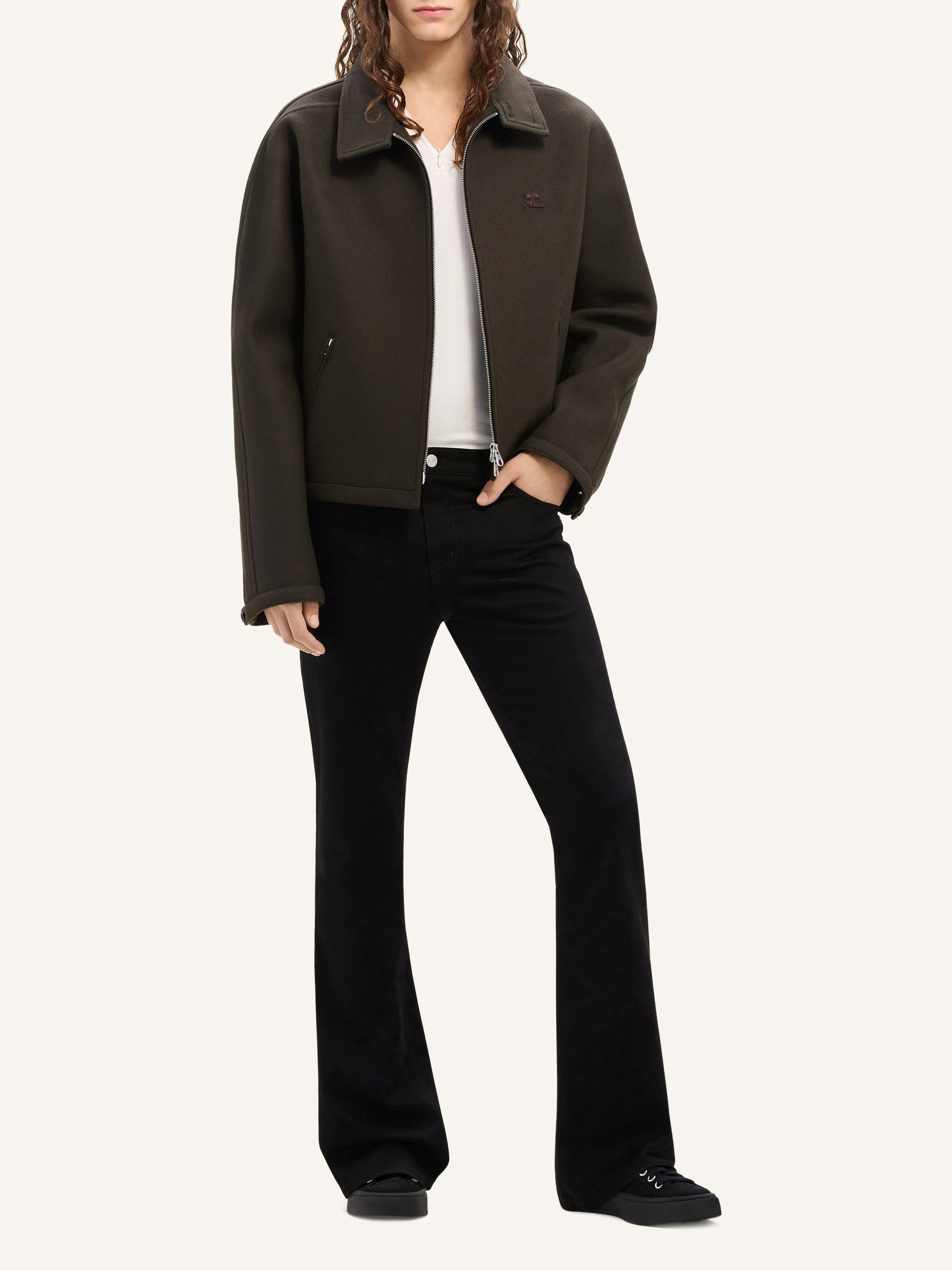 17pcs NEW / BOMBER ZIPPÉ EN LAINE - Mud brown