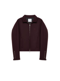 4pcs NEW / BOMBER ZIPPÉ EN LAINE - Burgundy